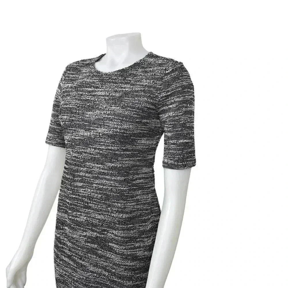 Banana  Republic Boucle Sheath Dress Size 6 Petite Black White - Picture 7 of 13